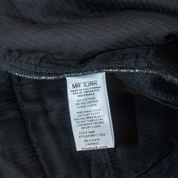 MR TURK Men's Slim fit Houndstooth Trouser Pants Black white size 36 - Picture 9 of 10